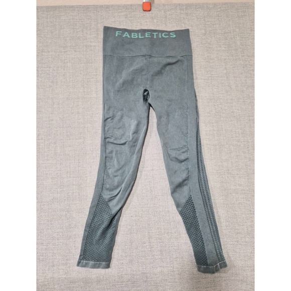 Fabletics Pants - Fabletics High Waisted Seamless Leggings Womens Small Gray Ribbed Texture Detail